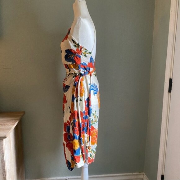 FARM RIO Linen Blend Dress Pineapple Flowers Prinr Size Small NWT - Picture 2 of 16